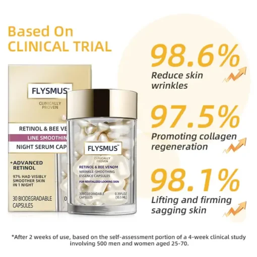 Flysmus™ Retinol & Bee Venom Repair Line-Smoothing Night Capsules - Image 5