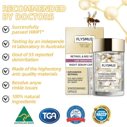 Flysmus™ Retinol & Bee Venom Repair Line-Smoothing Night Capsules - Image 7