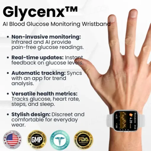 Glycenx™ AI Blood Glucose Monitoring Wristband - Image 2