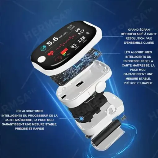 HERMSA High Precision Non-Invasive Multi-Purpose Medical Device (For Monitoring Blood Glucose, Blood Oxygen and Blood Pressure) - Image 8