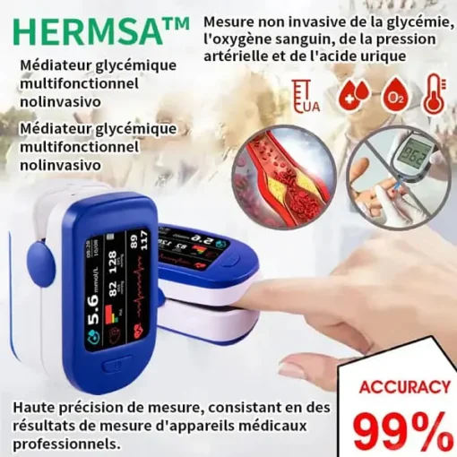 HERMSA™ High-precision, versatile non-invasive medical device (for monitoring blood glucose, blood oxygen and blood pressure) - Image 6