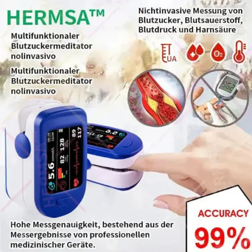 HERMSA™ Hochpräzises, multifunktionales, nicht-invasives Medizinisches Gerät – 99,99% Genauigkeit!Kompatibel mit iOS und Android Smartphones - Image 6