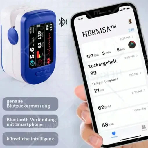 HERMSA™ Hochpräzises, multifunktionales, nicht-invasives Medizinisches Gerät – 99,99% Genauigkeit!Kompatibel mit iOS und Android Smartphones - Image 8