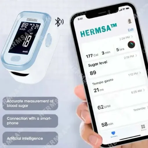 Hermsa™ Precision Noninvasive Bluetooth Blood Glucose and Ketone Testing Medical Device + Exclusive Gift - Image 3