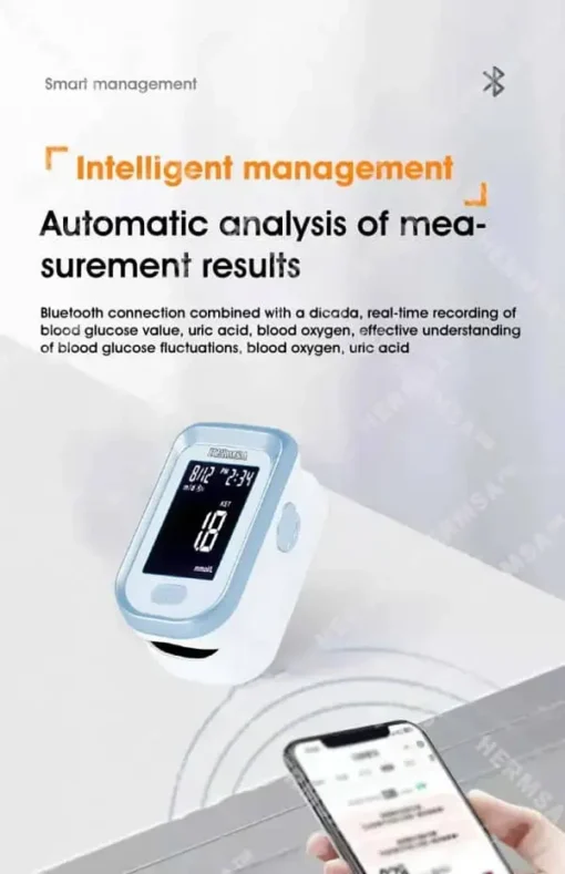 Hermsa™ Precision Noninvasive Bluetooth Blood Glucose and Ketone Testing Medical Device + Exclusive Gift - Image 4