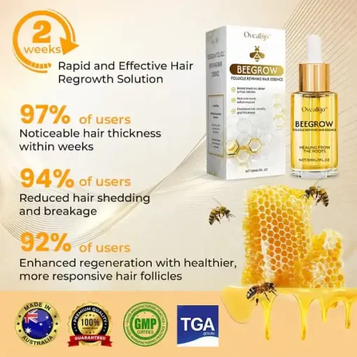 Winter Sale Oveallgo™ BeeGrow Follicle Reviving Hair Essence 🌿 Endorsed by AAAF & TGA(Clinically proven to activate hair follicles, enhance scalp health, reduce inflammation, and prevent hair loss) - Image 4