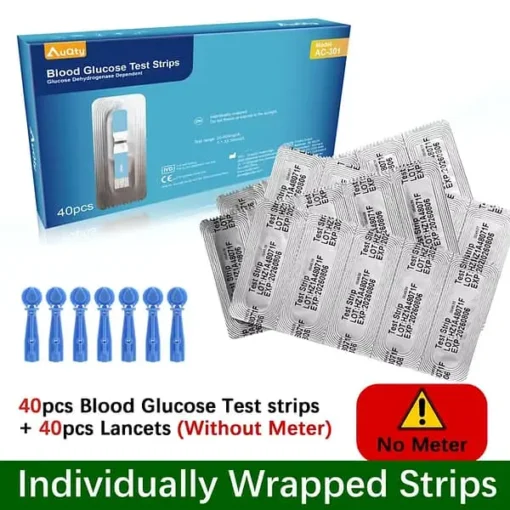 Winter Sale Glucometer with Individually Packed Glucose Test Strips, Blood Sugar Test Kit for Diabetics, Quick Result