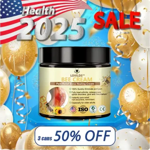 LOVILDS™Bees Pain Relief Bone Healing Cream 👨‍⚕️ American Osteopathic Association (AAOS) approved (reduces joint swelling, pain, stiffness, redness, warmth, pain, and joint fatigue)